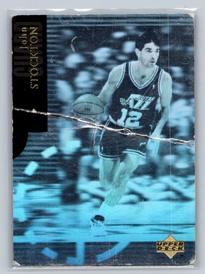 1995-96 Collector's Choice English II - John Stockton - H8 - Holograms - Image 1 of 2