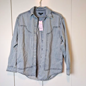 Wild Fable Women's Size XXS Long Sleeve Oversized Denim Western Shirt - Bild 1 von 6