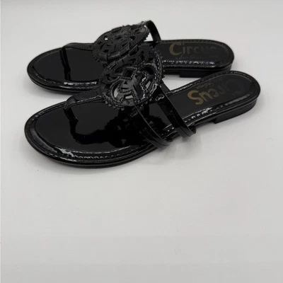 Sandalias planas Circus NY de Sam Edelman Canyon Medallion charol negro talla 8 Foto 1 de 4