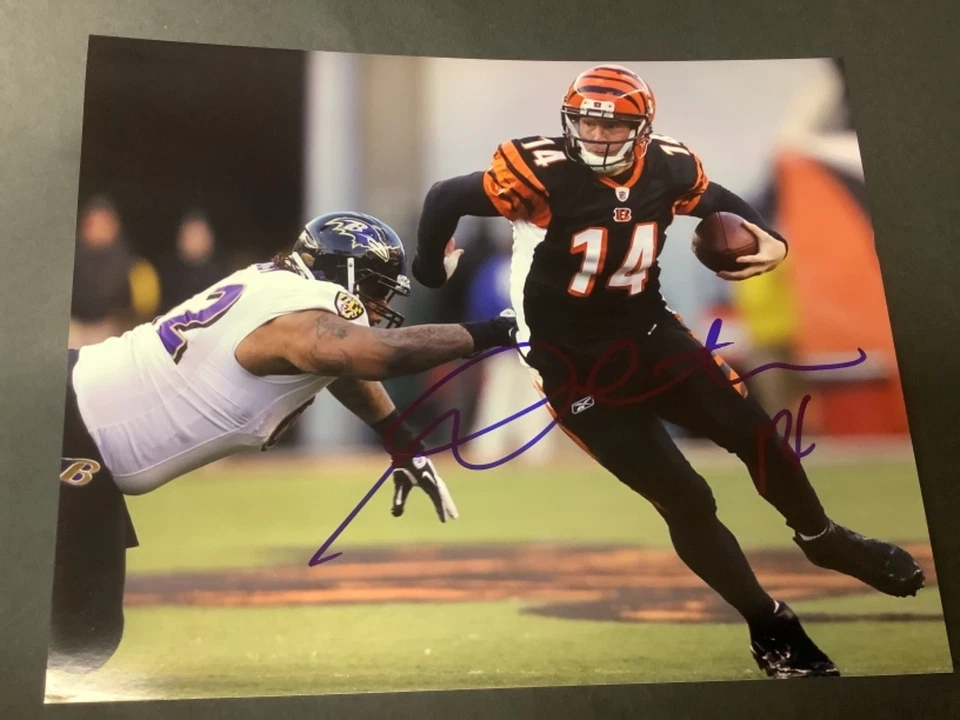 FOTO ASSINADA POR ANDY DALTON 8X10 CINCINNATI BENGALS FUTEBOL NFL CERTIFICADO DE AUTENTICIDADE AUTOMÁTICO - Imagem 1 de 1