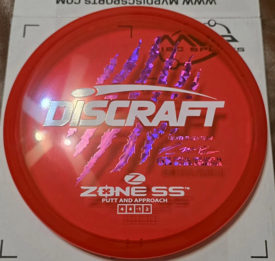 Discraft Paul McBeth LE 6x Claw Z Zone SS with White/Pink Shatter Foil - Image 1 of 1