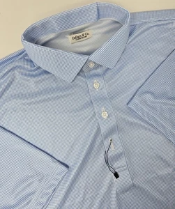 Collars & Co Shirt Mens XL Relaxed Polo Houndstooth Dress Collar Blue Casual - Picture 1 of 6