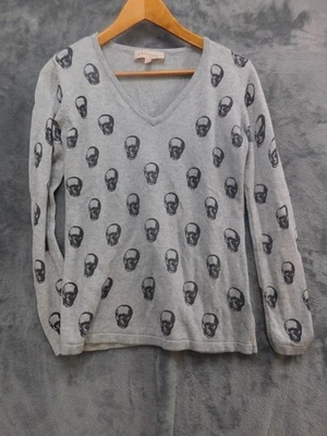 Suéter Philosophy Republic Ropa Mujer Gris Medio Estampado Calavera Cuello en V Foto 1 de 4