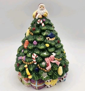 Spode Christmas Tree Tea Light Candle Holder Hand Painted Stars Presents - Picture 1 of 15