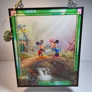 Bradford Exchange Thomas Kinkade Disney Mickey & Minnie Suncatcher w/ COA & Tags - Picture 1 of 19