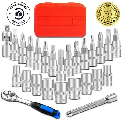 Juego De Llaves Trinquete Herramientas Para Mecanica 26 Piezas 1/4 Pulgada Kit - Image 1 of 4