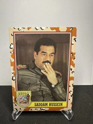 1991 Topps Desert Storm #189 Saddam Hussein Mint Rookie Card RC Iraq GOAT (R) - Image 1 of 2