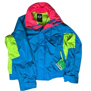 Vintage Columbia Neon Bugaboo Ski Jacket Mens Medium Radial Sleeve-90s Y2K - Picture 1 of 10