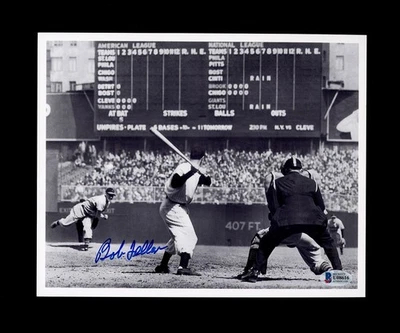 Fotografía firmada por Bob Feller 8x10 en blanco y negro autenticada por Beckett Foto 1 de 3