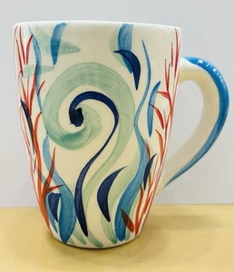 Bassano pottery: Mug Coral Pattern .Made/Painted by hand-Italy - Picture 1 of 6