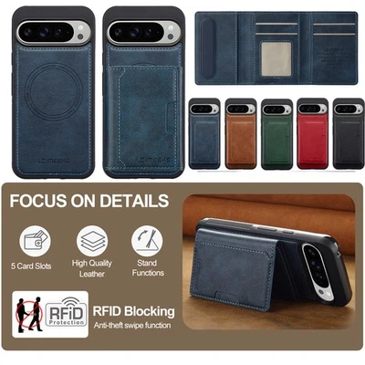 For Google Pixel 10 Pro Xl 9Pro 8 Anti Scratch Leather MagSafe Wallet Case Cover - Image 1 of 4