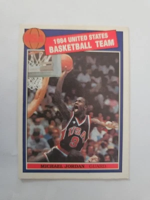Tarjeta Michael Jordan 1984 Novato Olímpico Baloncesto EE. UU. Medalla de Oro Equipo Foto 1 de 4