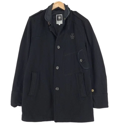 G-Star Decoy Wool Garber Trench Coat Black Casual Mens Qt5 Size L Large - Image 1 of 4