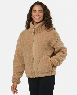 Gym + Coffee Industry High Collar Fleece Jacket - Sandstone - XS (8). RRP £80. - Image 1 of 4