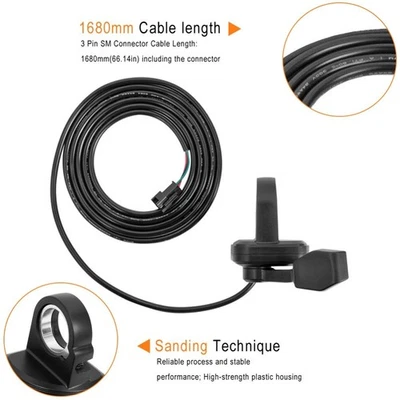 Ebike Daumengas Drehgriff SM-Kabel inklusive rutschfestem strukturiertem Griff - Bild 1 von 4