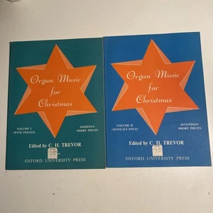 Organ Music for Christmas 2 Lot Music Books Volume 1 w/pedals & Volume 2 Manuals - Picture 1 of 14