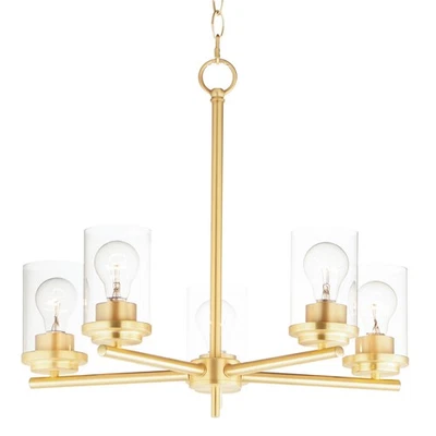 Lámpara de araña Maxim 10205CL Corona 5 luces 22"W - latón Foto 1 de 4