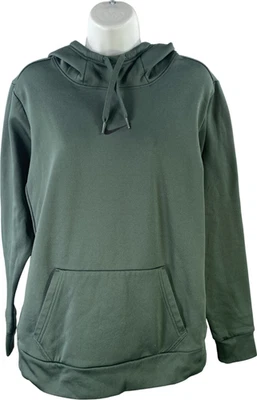Sudadera con capucha de entrenamiento forrada de vellón verde Nike para mujer - L Foto 1 de 4