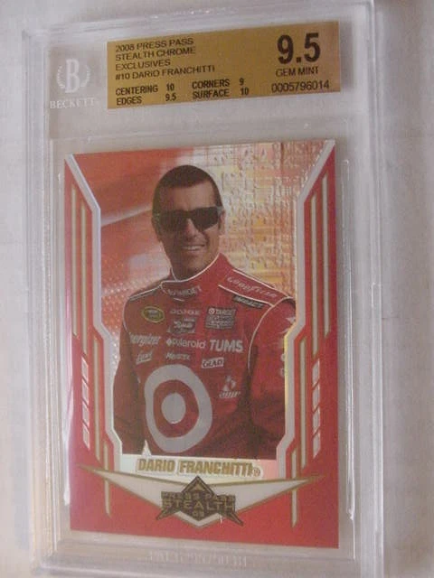 DARIO FRANCHITTI 2008 PRESS PASS STEALTH CHROME EXCLUSIVES BGS 9.5 #/25 POP 1 - Image 1 of 1