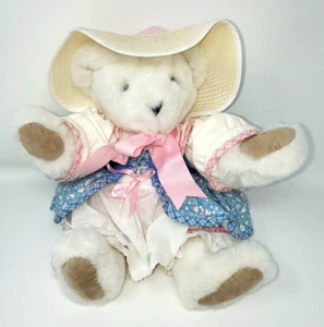 Vintage The Vermont Teddy Bear Company Jointed Teddy Bear with Clothing Hat 1994 - Picture 1 of 9