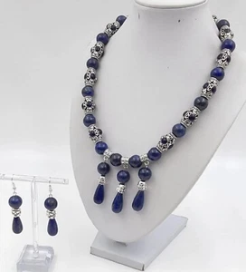 Tibetan Silver and Lapis Lazuli Buddhist Set - 182g - Picture 1 of 3