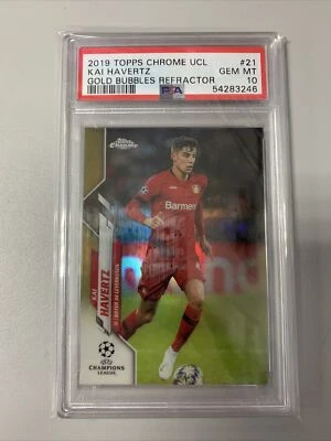 2019-20 Topps Chrome UCL Kai Havertz Gold Bubbles Refractor Psa 10  - Image 1 of 2