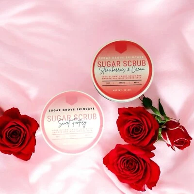 Foaming Sugar Scrub Set Of 2: Strawberries & Cream And Sweet Fantasy - Image 1 of 4