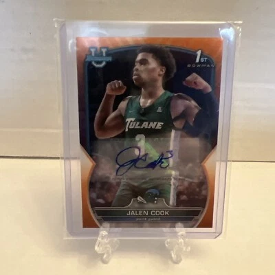 Jalen Cook 2023 Bowman Chrome 1st True Orange Refractor Auto Rookie Rc SSP /25 - Image 1 of 3