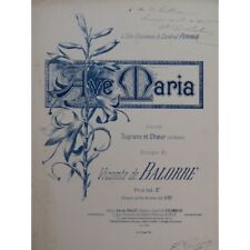 Balorre Viscount Ave Maria Dedication Singer Organ Or Harmonium ca1900