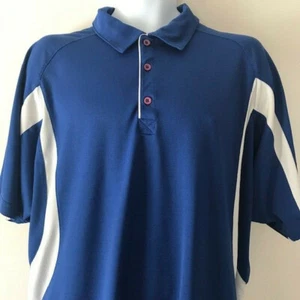 Champion Men's Duo Dry Blue/White Sz 3 XL Polo Shirt Short Sleeve Athletic Sport - Picture 1 of 10