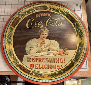 Vtg 1976 Drink Coca Cola Round 75th Anniversary Serving Tray Numbered - Picture 1 of 10