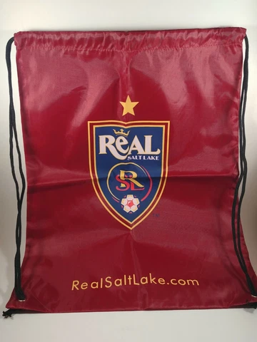 2 NEW Vintage Real Salt Lake Soccer Promo Drawstring Nylon Backpacks 17 x 13 Cover