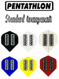 6 Dart Flights Pentathlon STANDARD TRANSPARENT - Farbe wählbar - Picture 1 of 8