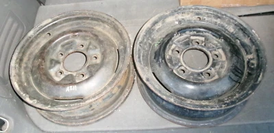 PAR DE RUEDAS SMOOTHIE FORD 15" VINTAGE AÑOS 50 STEELIE 15X5 HOT ROD ORIGINALES Foto 1 de 4