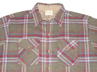 CAMISA DE COLECCIÓN A CUADROS 'JEFF MARTIN' MANGA LARGA BOTÓN DELANTERO! ¡2 bolsillos en el pecho! USA! XL Foto 1 de 4