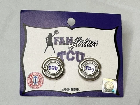 TCU Horned Frogs Stud Earrings Texas Christian University - Made in USA - NEW Cover