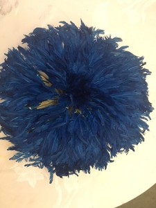 15' Dim Juju-Hat Feather Bamileke/Cameroon African Art_ BLUE