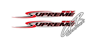 SKY SUPREME RED - Ski Boat Trailer Vinyl Decals 26" Sticker - Set of 2 - Glossy - Picture 1 of 1