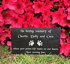 Personalised Engraved Slate Pet Memorial Headstone Grave Marker Plaque Dog Cat