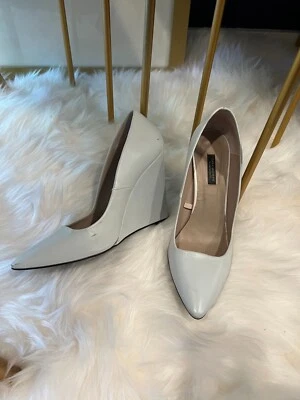 *100% AUTÉNTICO* Cuñas Zara Punta Punta/Blanco/38 Foto 1 de 4