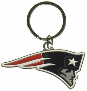New England Patriots NFL Metal Chrome Logo Cut Keychain Car Auto - Picture 1 of 2