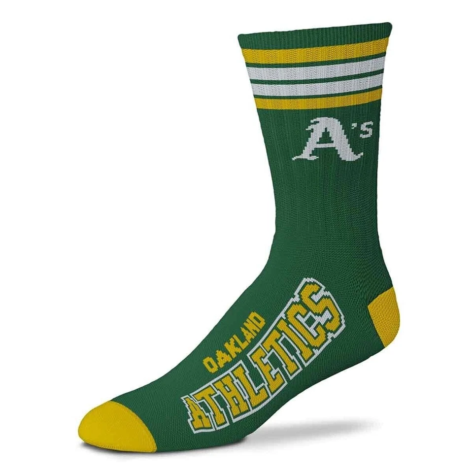 OAKLAND ATHLETICS A'S LOGO YOUTH SIZE CREW SOCKS AUTHENTIC MLB BASEBALL TEAM NEW - Image 1 of 1