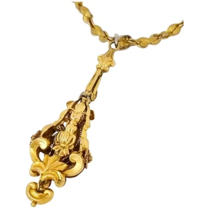 Antico ciondolo pendente siluro oro talmi georgiano 1820’s cannetille - Foto 1 di 11
