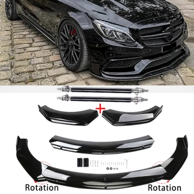 Front Bumper Lip Part Accessories Splitter Spoiler For Mercedes-Benz C180 C200 Foto 1 de 4