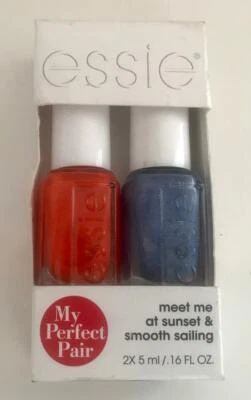 ESSIE MY PERFECT PAIR NAIL POLISH DUO - MEET ME AT SUNSET & SMOOTH SAILING 5ml