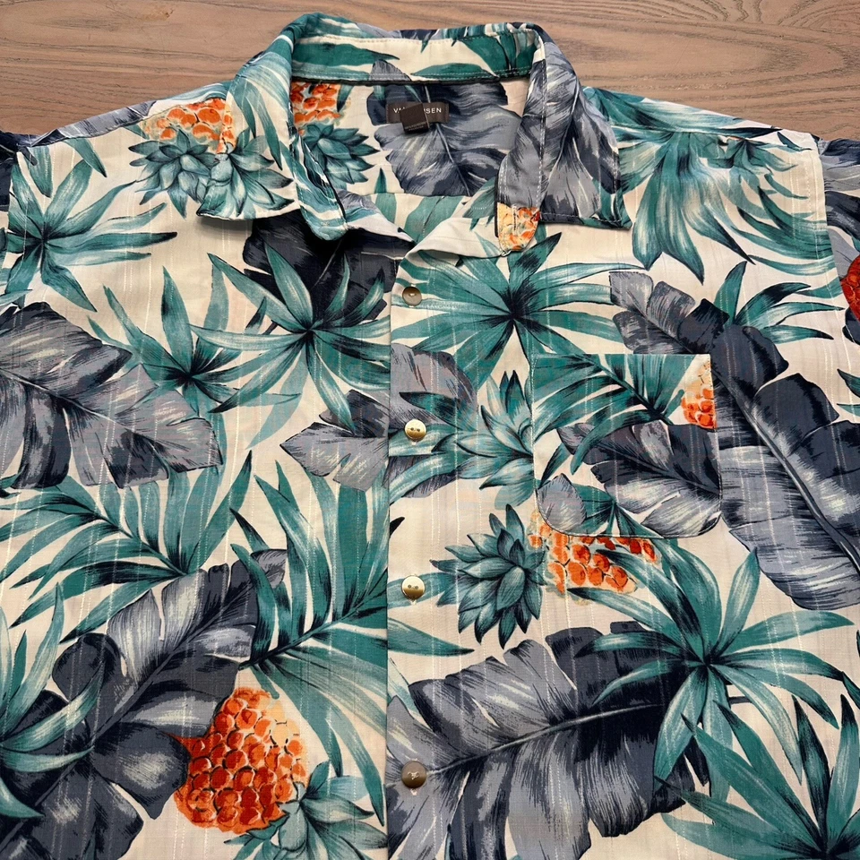 Camisa Hawaiana Van Heusen Air Piña Para Hombres XXL Abotonada S/S Absorción de Enfriamiento Foto 1 de 4