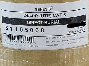 Honeywell Genesis 5110 24/4P CAT6 UTP OSP Gel Direct Burial Network Cable /50ft - Picture 1 of 6