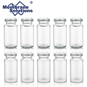 5000pcs 10mL Clear Headspace Vial 20mm Crimp Top Glass Bottle Flat Bottom - Picture 1 of 10