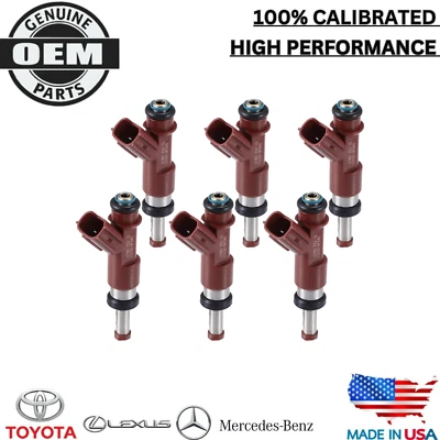 x6 GENUINE DENSO Fuel Injectors For 2007 2008 2009 2010 Lexus RX350 3.5L V6 - Image 1 of 4