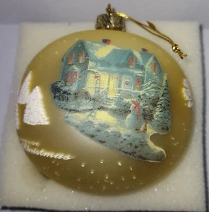 Thomas Kinkade Painter Of Light Blessings Of Christmas Large Round Ornament - Picture 1 of 14